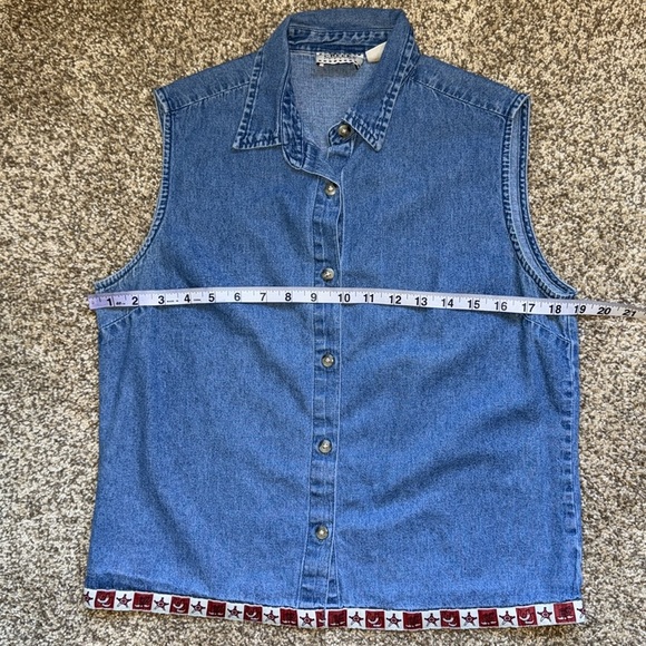 Ash Creek Trading Blue Fitted Button Down Shirt Notched Collar Western Women Top - Picture 10 of 10